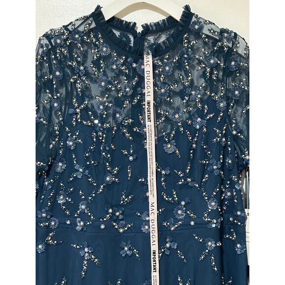 Mac Duggal Fabulouss Dress Sage Blue Plus Size 16 W NWT 9263 Mother of the Bride - Picture 3 of 16